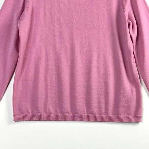 Pendleton Long Sleeve Merino Wool Pullover Sweater Pink Womens Large - Picture 3 of 9